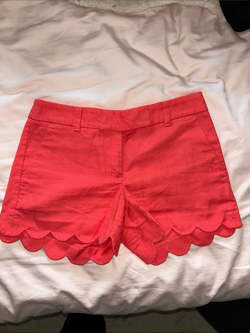 J. Crew Coral Scallop 3” Hem Shorts